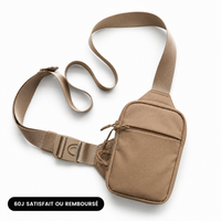 Sacoche crossbody VALUNE coloris Beige Désert présentée à plat sur fond blanc