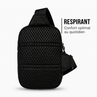Dos en mesh respirant de la sacoche crossbody VALUNE noire pour un port confortable